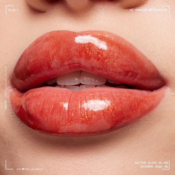 NYX Butter Gloss Bling Non-Sticky Lip Gloss Shade Shimmer Down Full Size NWT - Picture 4 of 13